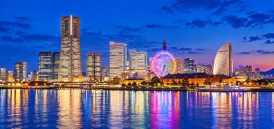 夜景に輝く横浜みなとみらい